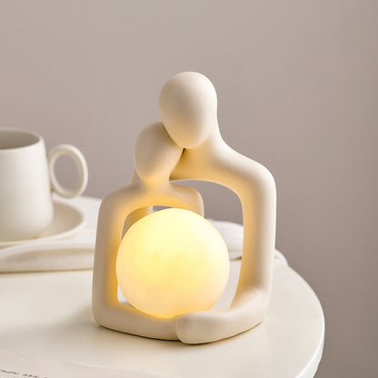 Hugging Couple Table Lamp Moon