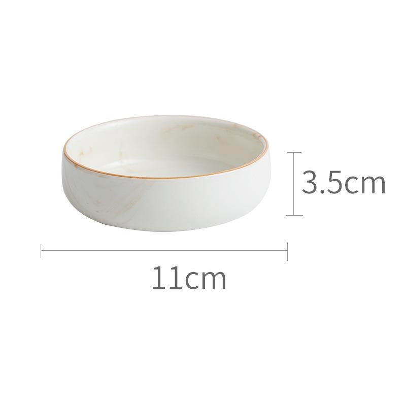 Marble Ceramic Bowl Dish White