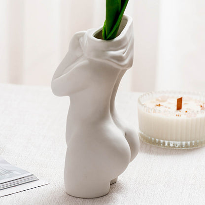 Body Vase Female Ceramic White