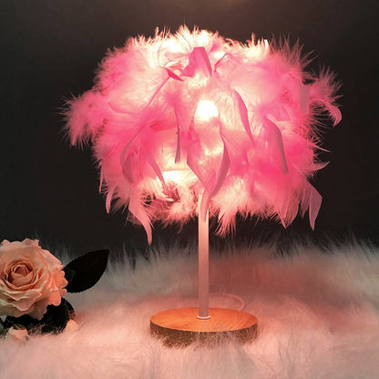 Feather Lamp Palm Bedroom Pink