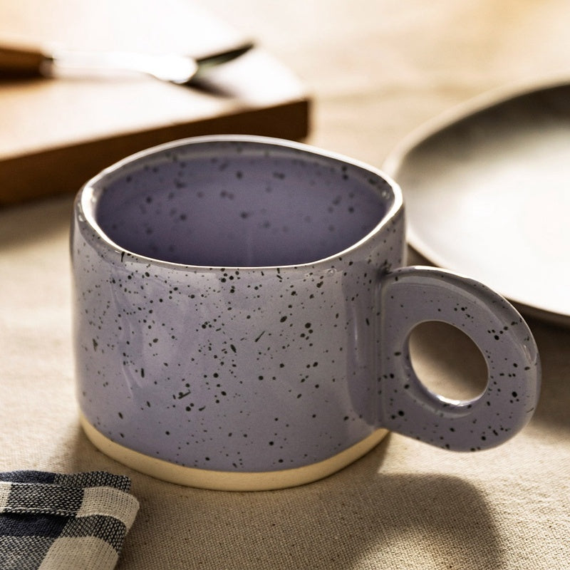 Minimal Ceramic Mug Purple White