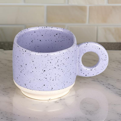 Minimal Ceramic Mug Purple White