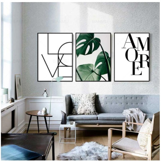 Amore & Love Wall Art Frameless Canvas