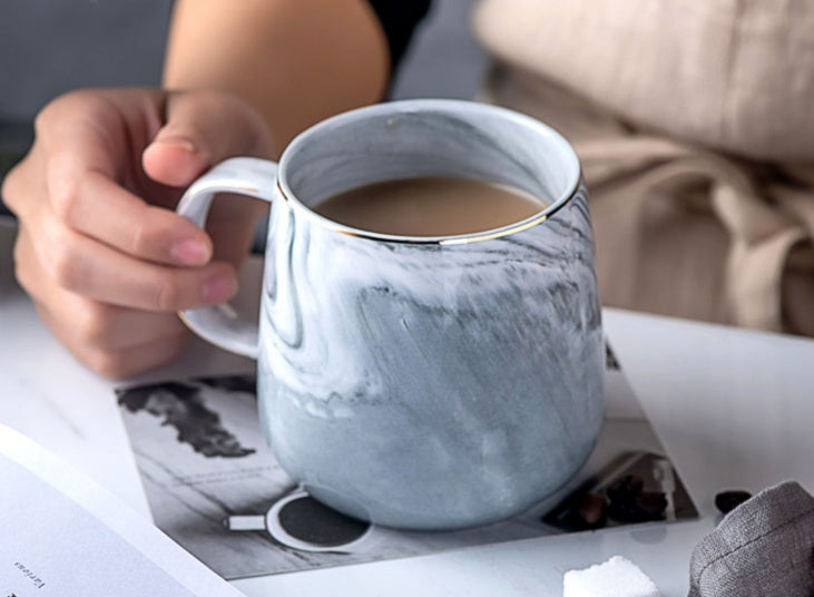 Marble Breakfast Mug Grey