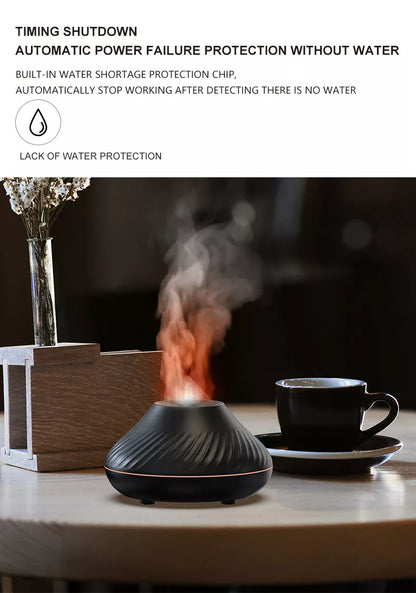 3D Volcano Lava Diffuser Black