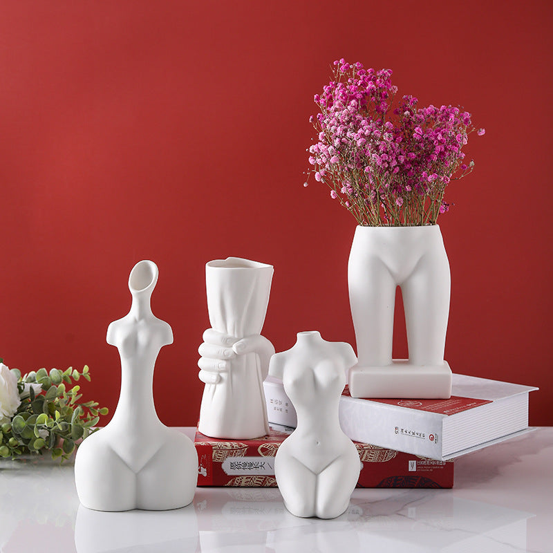 Body Ceramic Vases White