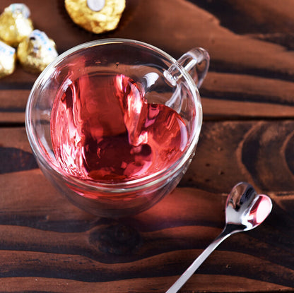 heart-shaped mug glass breakfast