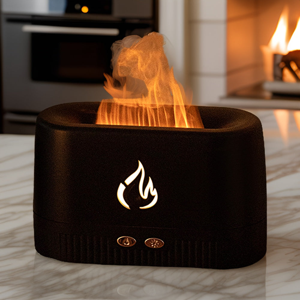 Silent Fires Flame Humidifier Black White