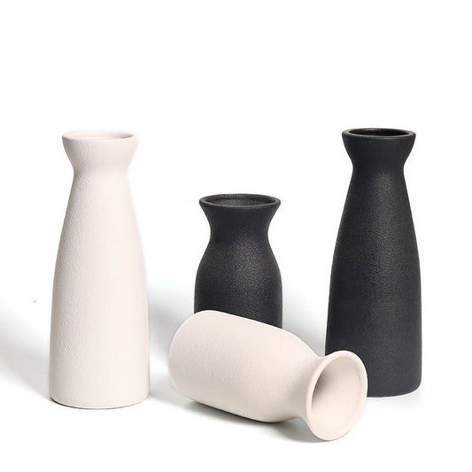 Minimal White & Black Porcelain Vases