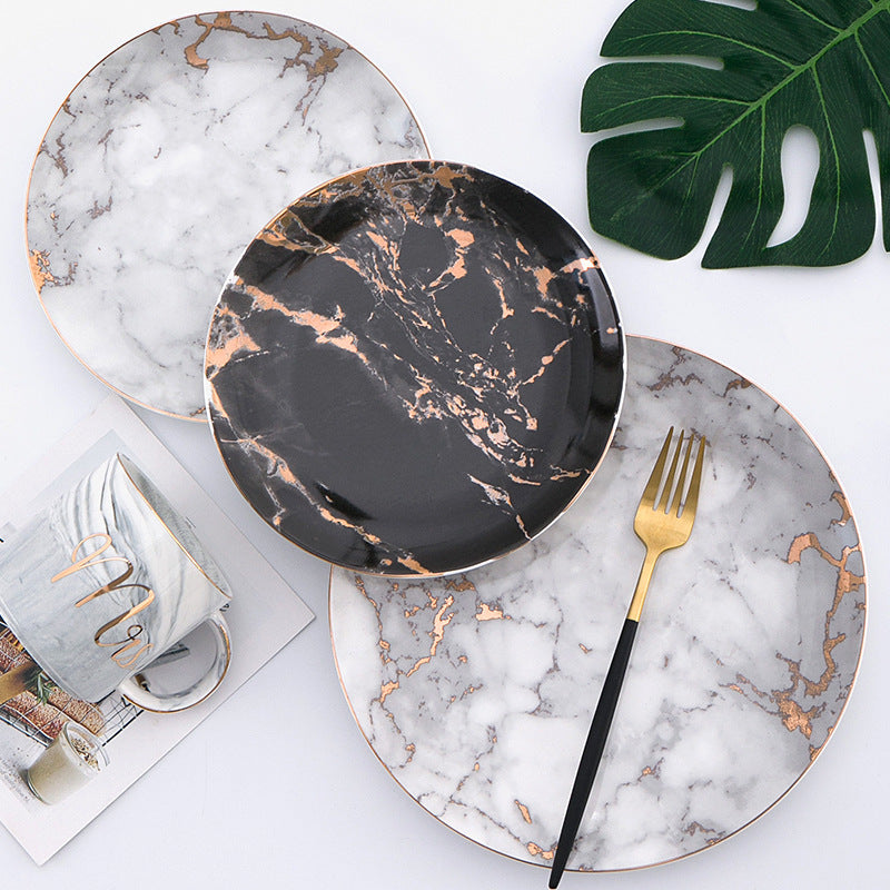 dinnerware marble set plates