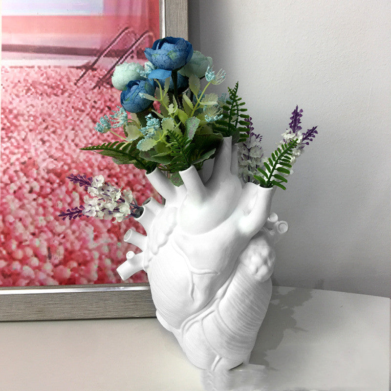 Hand-Shaped Flower Vase Home White