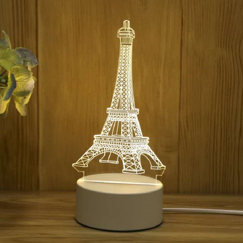 Table Night Lamp Figures 3D Tour Eiffel