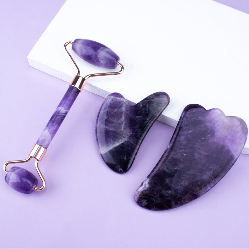 amethyst roller gua sha purple skincare