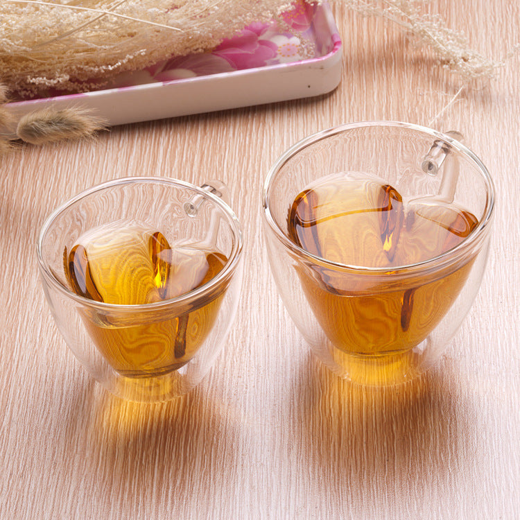 heart-shaped mug glass breakfast