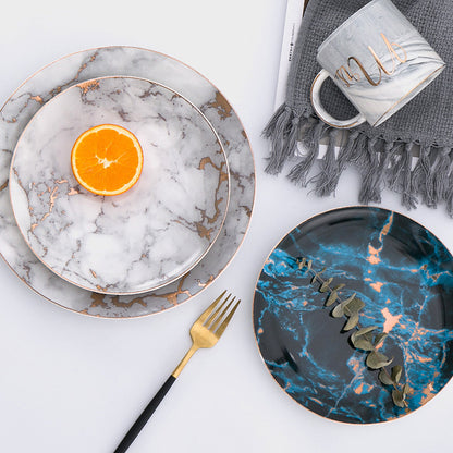 dinnerware marble set plates