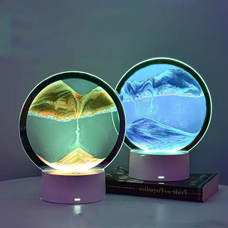 3D Sand Lamp round glass decor