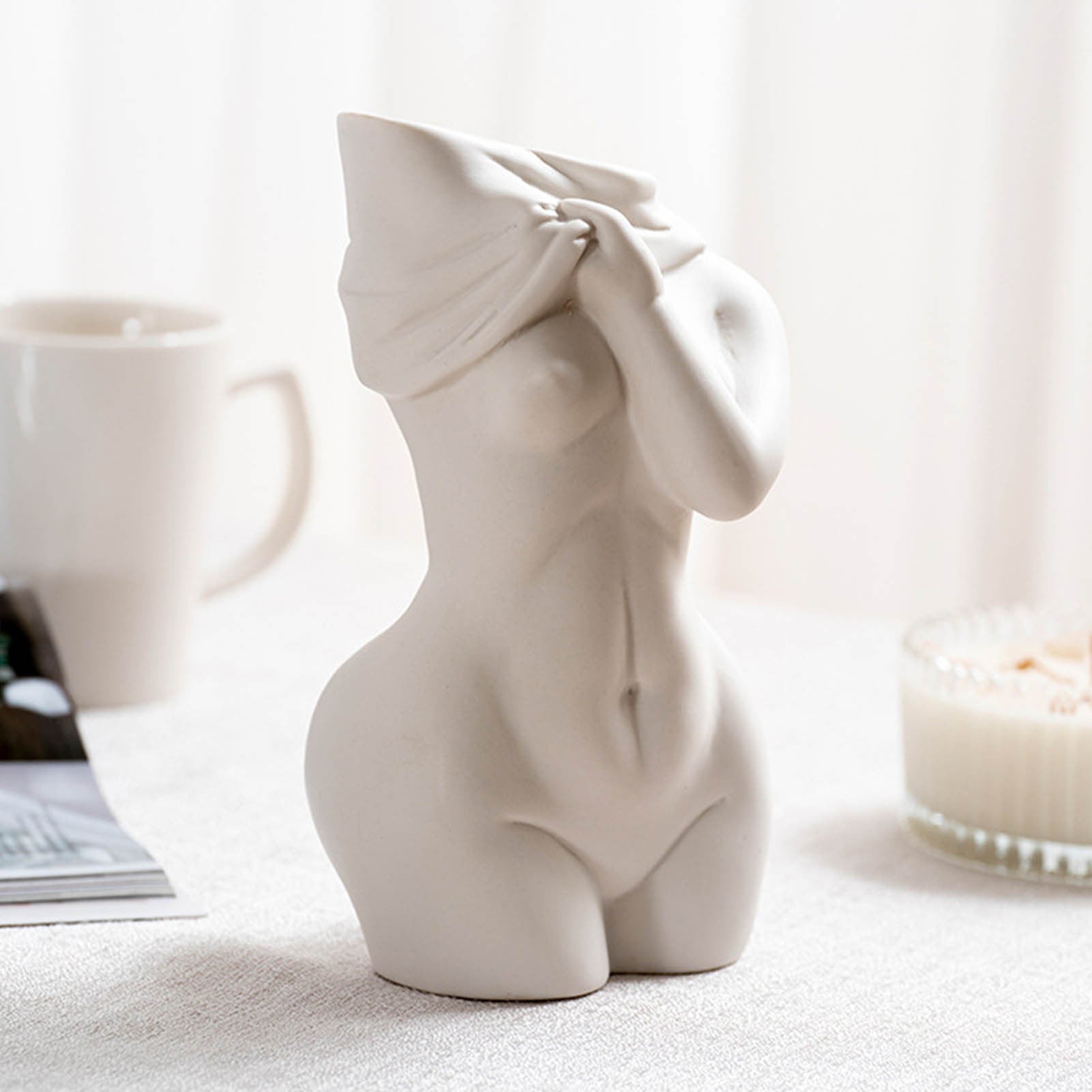 Body Vase Female Ceramic White