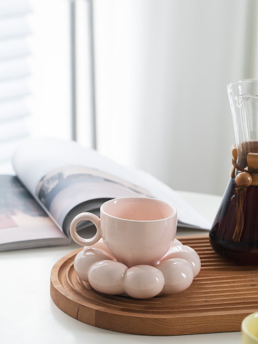 cloud shaped mug ceramic pink blue