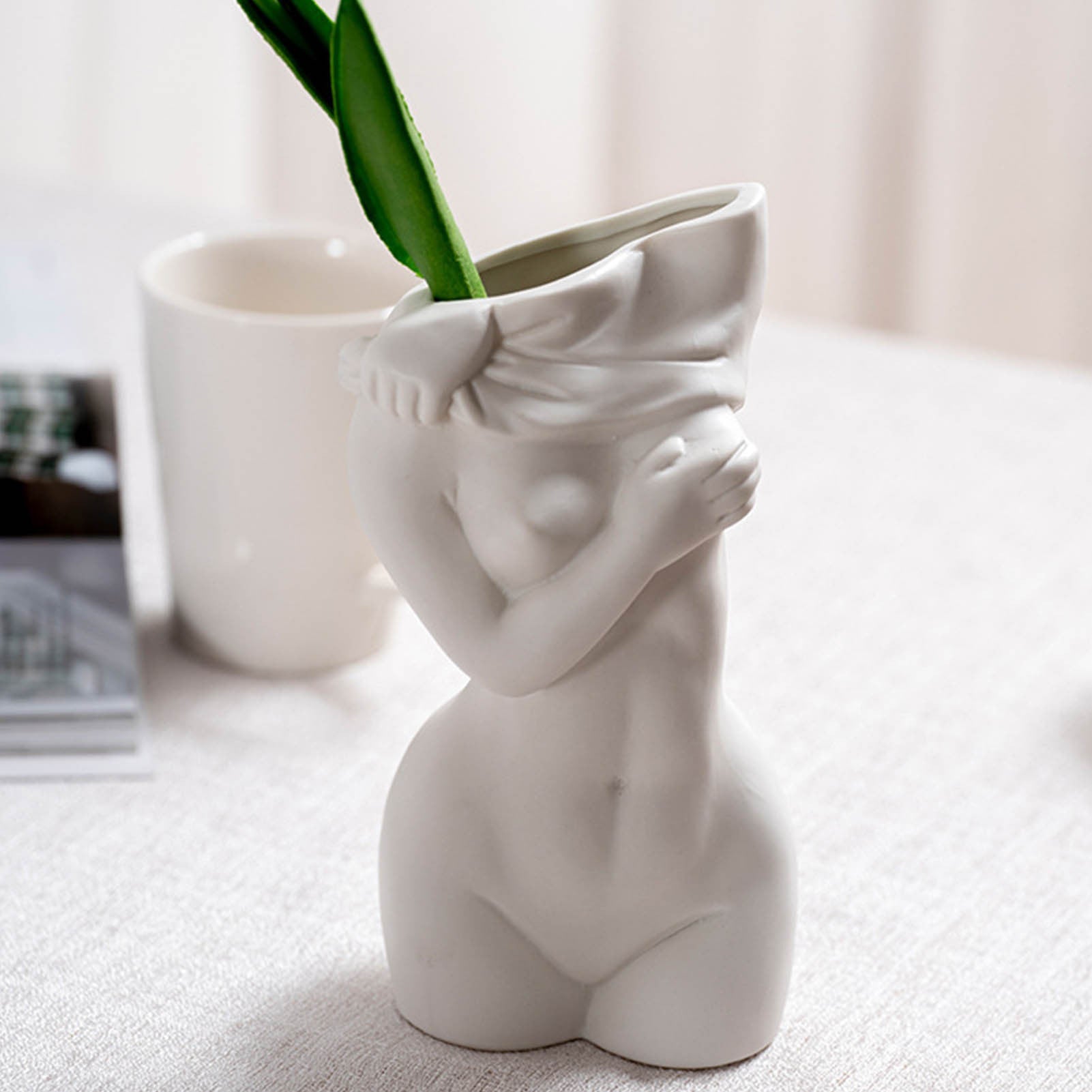 Body Vase Female Ceramic White