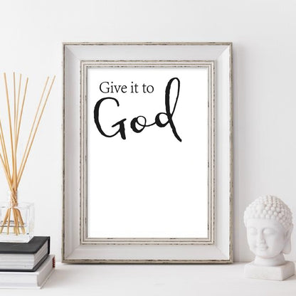 "Give it to God" Wall Art Frameless Canvas