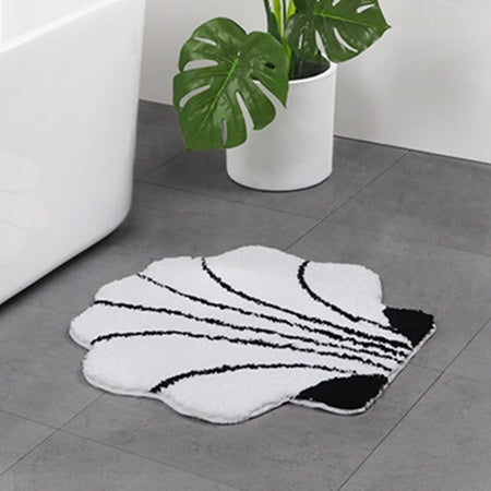 bathroom mat shell white