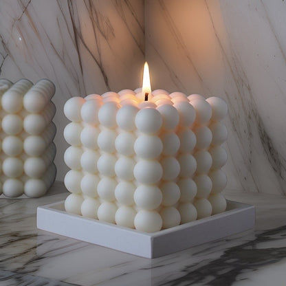 Rubik's Cube Candle White