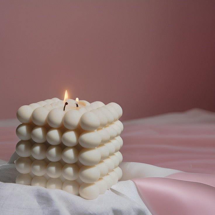 Rubik's Cube Candle White