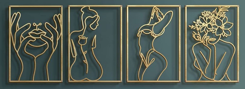 Metal Female Silhouette Wall Art  2