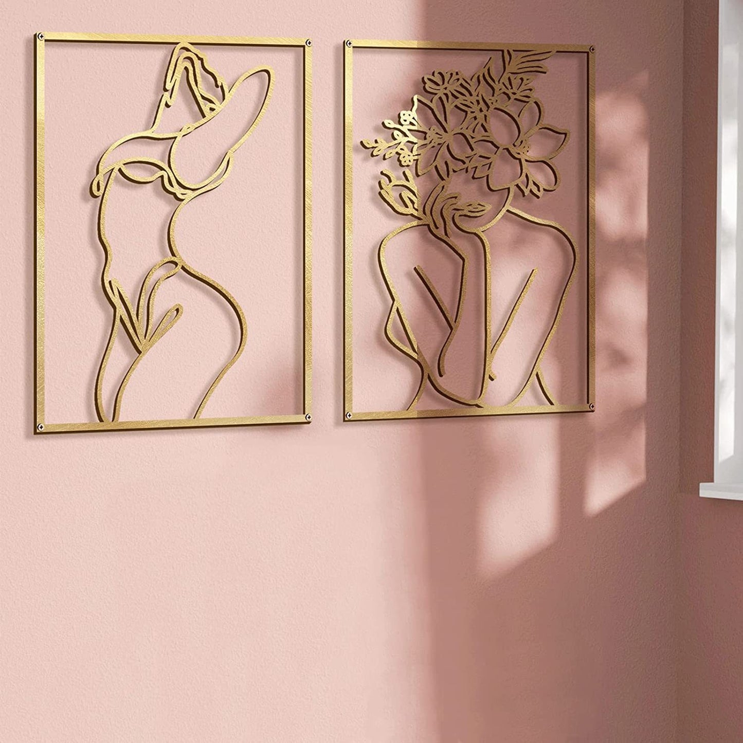 Metal Female Silhouette Wall Art SET