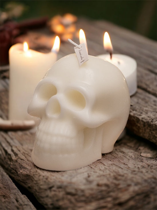 Skull Candles Halloween White