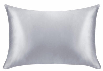 Pillowcase silk and satin white grey