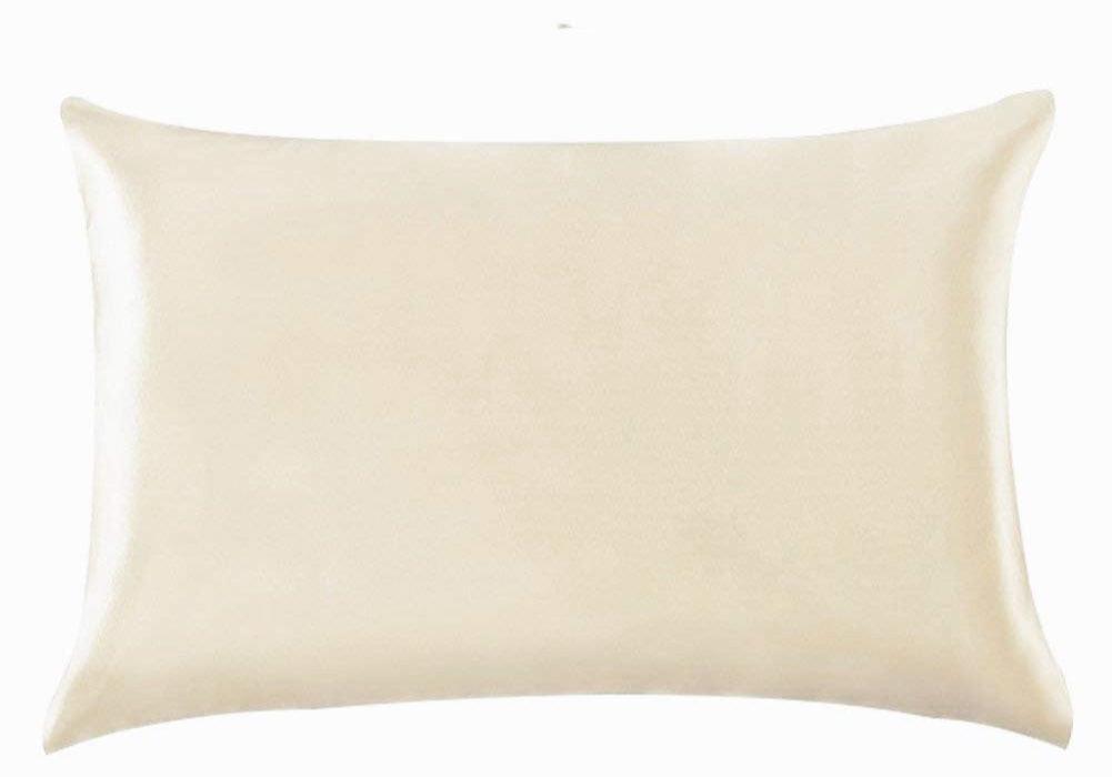 Pillowcase silk and satin white white