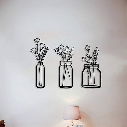 Set flowers metal wall art 2