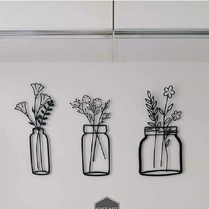 Set flowers metal wall art 5