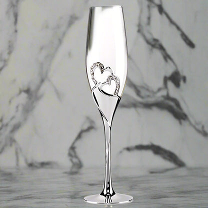 Set of 2 Heart-Shaped Champagne Glass 