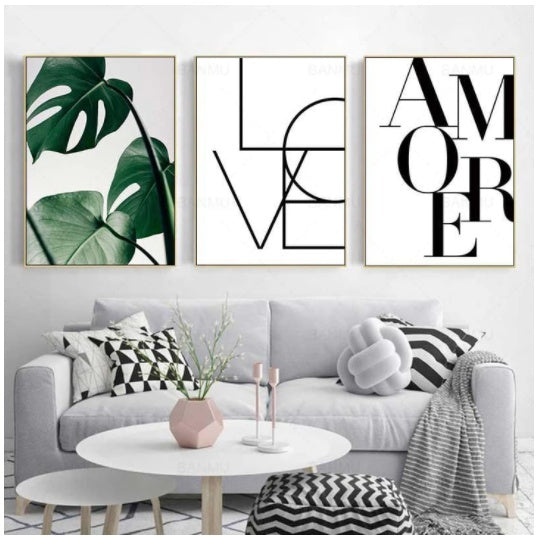 amore and love frameless wall art