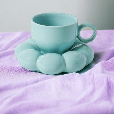 cloud shaped mug ceramic pink blue