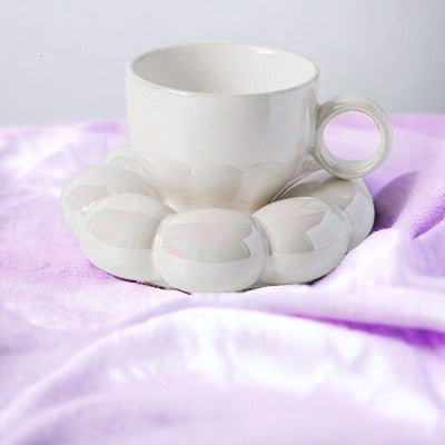 cloud shaped mug ceramic white