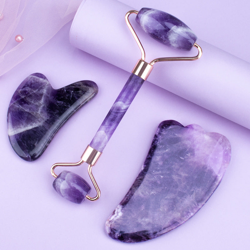 amethyst roller gua sha purple skincare