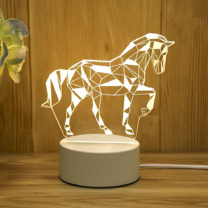 Table Night Lamp Figures 3D Horse