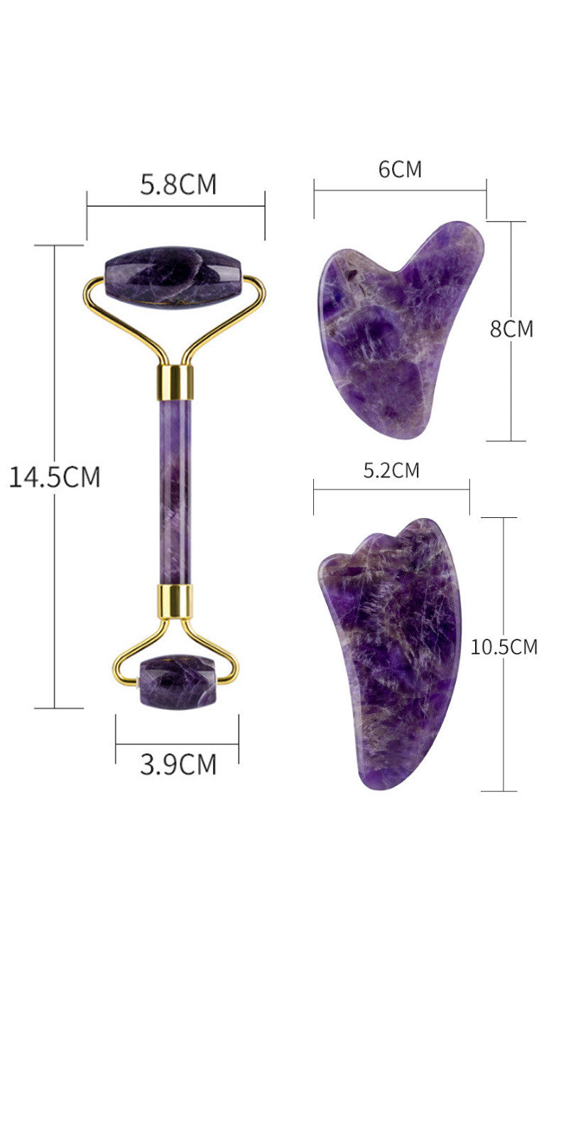 amethyst roller gua sha purple skincare