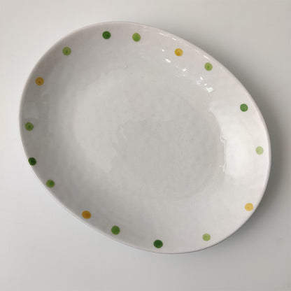 dot ceramic plates dinner breakfast white 6