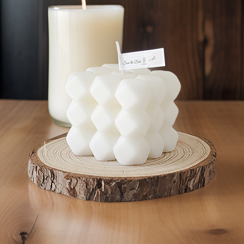 Rubik's Cube Candle White