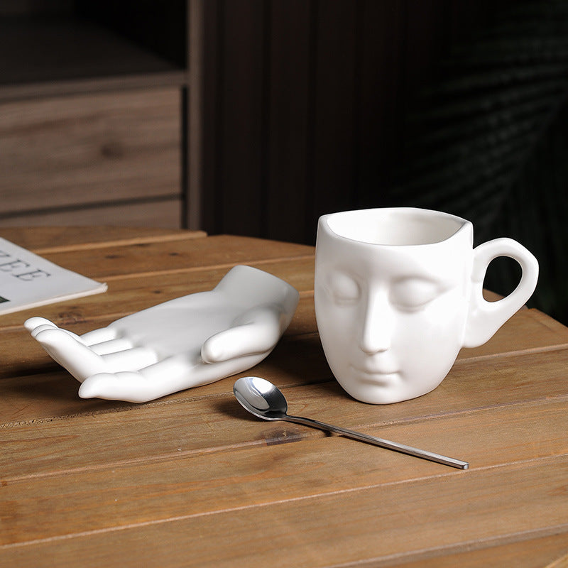 Face Mug Breakfast white black