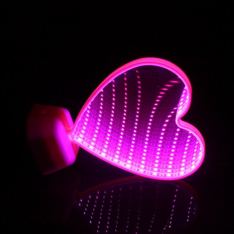 heart-shaped LED lamp pink rose red 5