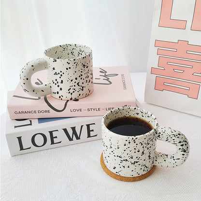 polka dot ceramic mug