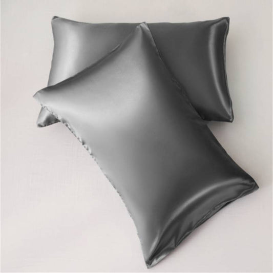 satin silk pillowcase grey