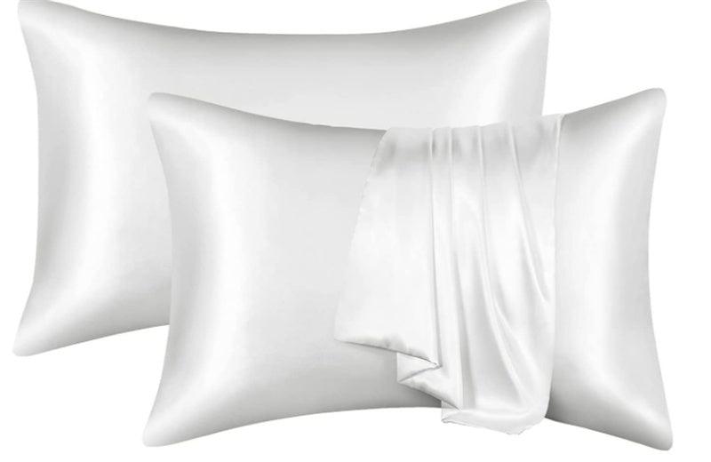 satin silk pillowcase white