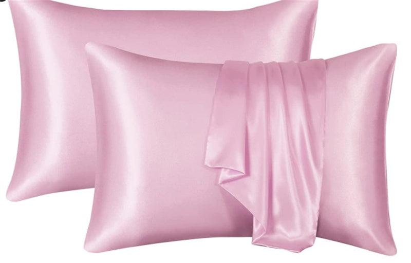 silk satin pillowcase pink